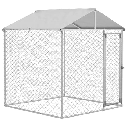 6.6' x 6.6' x 7.8' Outdoor Dog Kennel, Heavy Duty Galvanized Steel, Silver Houses, Kennels & Pens at Gallery Canada