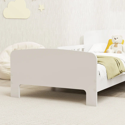 Toddler Bed with Safety Rails, Kids Bed Frame, White Kids Bedroom Furniture at Gallery Canada