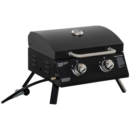 2 Burner Propane Gas Grill, Portable Tabletop BBQ, Black Propane Gas Grills at Gallery Canada