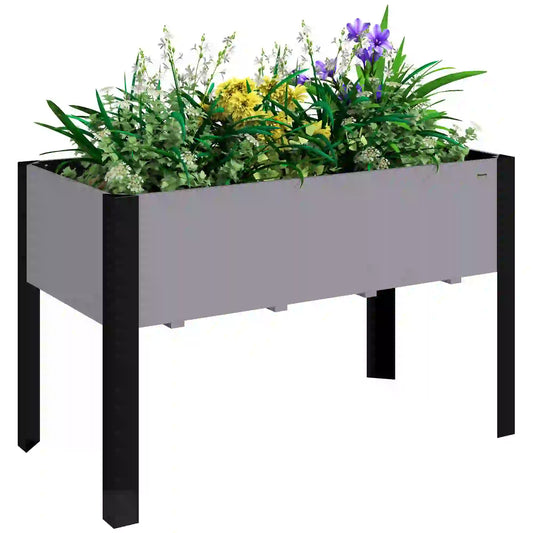 Raised Garden Bed, Elevated Planter Box, 47x24x29 Inches, Grey Raised Garden Beds Black and Grey at Gallery Canada