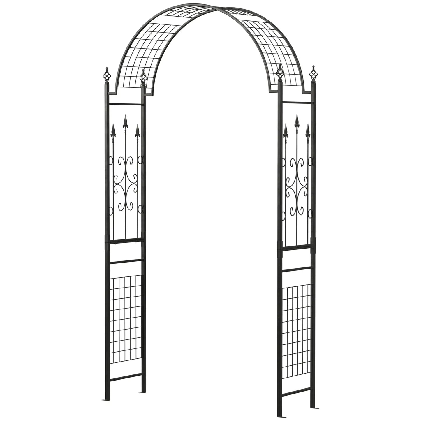 7.5 ft Steel Garden Arch, Outdoor Trellis Arbor, Black Garden Arches Black at Gallery Canada