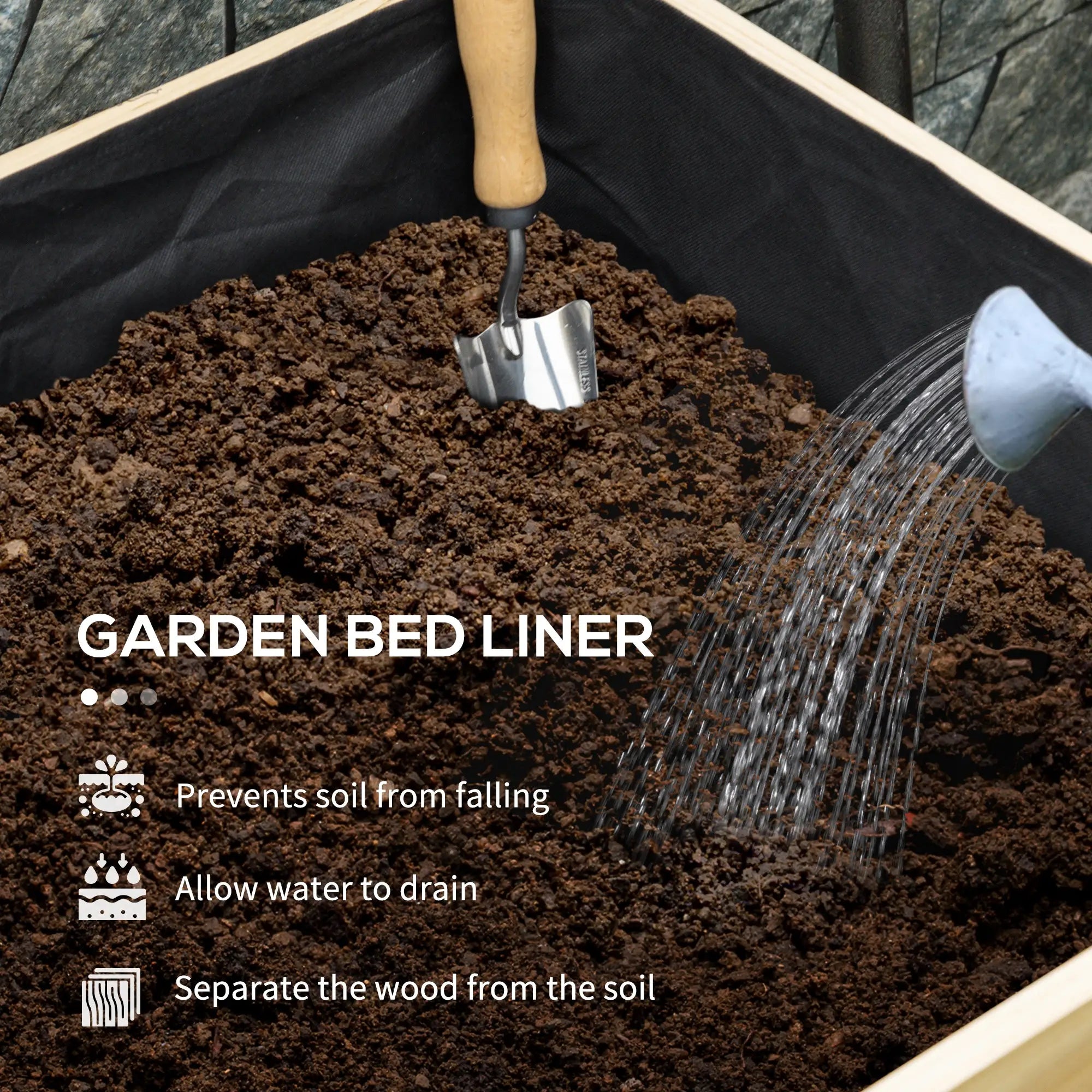 Wooden Raised Garden Bed, Large Elevated Planter Box, 7.4' x 1.8' x 2.6' Raised Garden Beds at Gallery Canada