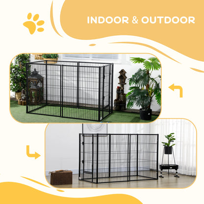 6 Panel 32.5" - 59" x 40" Dog Playpen, Heavy Duty, Indoor Outdoor Houses, Kennels & Pens at Gallery Canada