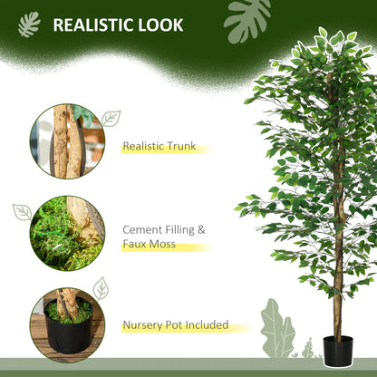 Set of 2 6ft Artificial Ficus Trees, Indoor Fake Plants with Pot Artificial Trees at Gallery Canada