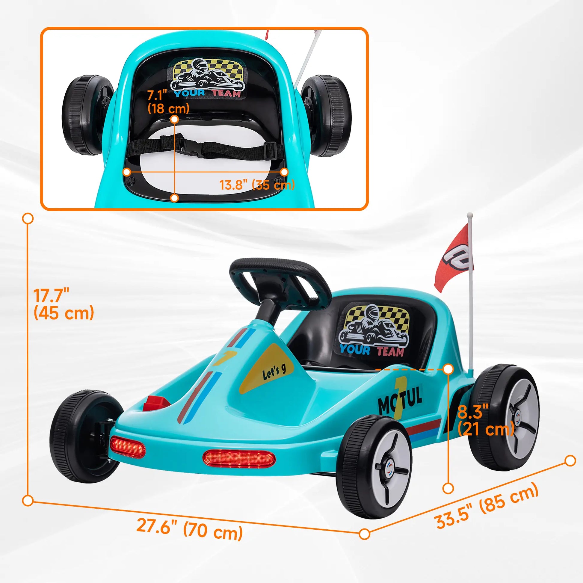 6V Electric Go Kart for Kids 3-5, Music, Light, Horn, Blue Pedal Go Karts for Kids at Gallery Canada