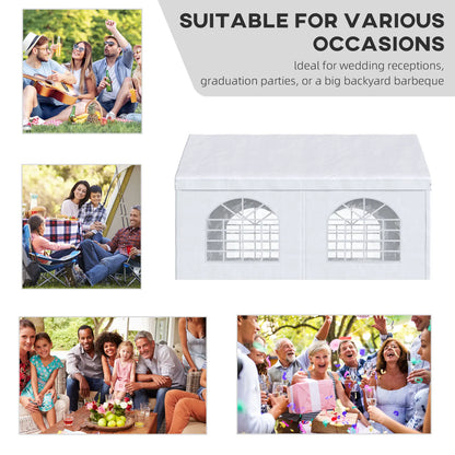 16.5' x 13' Outdoor Party Tent, With Sides, 4 Windows, 2 Doors, White Canopy Tents at Gallery Canada