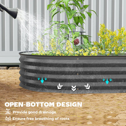 6' x 3' x 1' Galvanized Raised Garden Bed, Dark Grey Outdoor Planter Box, Dark Grey