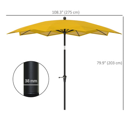 8.5FT Parasol, 10 Ribs, Air Vents, Crank Handle, Tilt, Yellow Sun Umbrellas at Gallery Canada