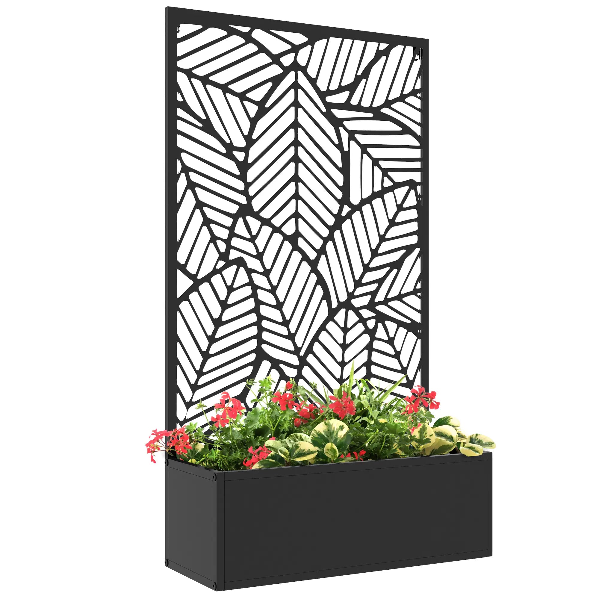 Metal Outdoor Raised Garden Bed, Privacy Screen, Black Raised Garden Beds at Gallery Canada