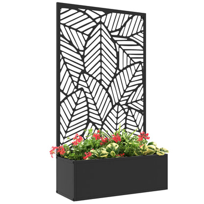 Metal Outdoor Raised Garden Bed, Privacy Screen, Black Raised Garden Beds at Gallery Canada