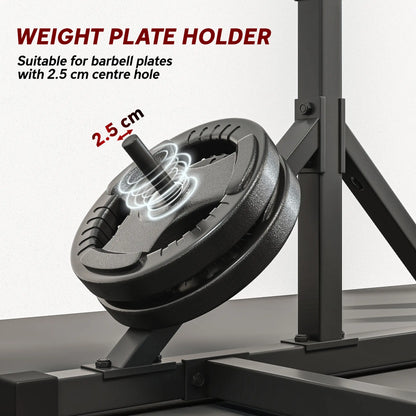 Adjustable Squat Rack, Bench Press Rack With Weight Plate Holders, Black Dumbbells & Barbells at Gallery Canada