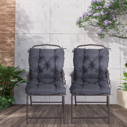 Patio Chair Cushions, Set of 2, 39" x 20" x 3", Dark Grey Patio Chair Cushions at Gallery Canada