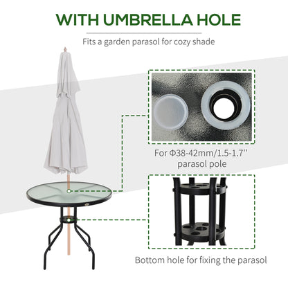 31.5'' Round Bistro Table, Outdoor Dining, Tempered Glass Top, Weather-resistant Patio Side Tables at Gallery Canada