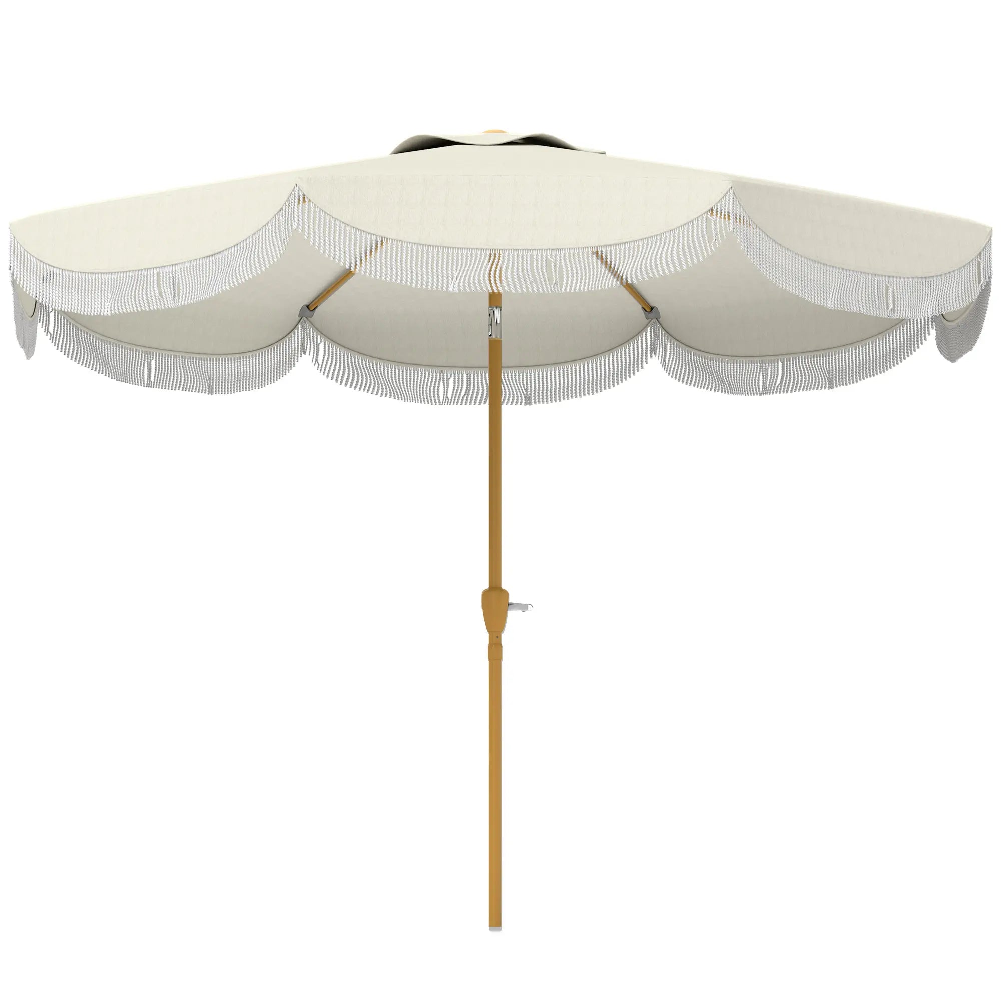 9FT Patio Umbrella, UPF 30+, Crank, 8 Ribs, Push Button Tilt, Cream White Patio Umbrellas Cream at Gallery Canada