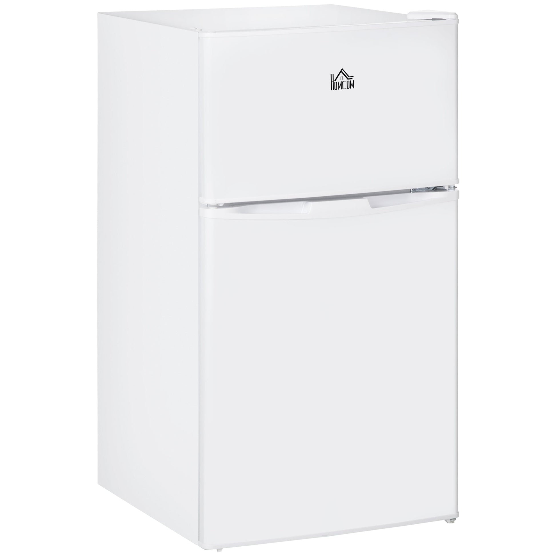 Double Door Mini Fridge with Freezer, 3.2 Cu.Ft Compact Refrigerator with Adjustable Shelf, Mechanical Thermostat and Reversible Door for Bedroom, Dorm, Home Office, White - Gallery Canada
