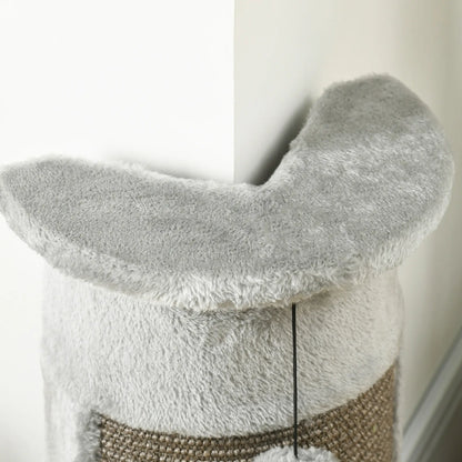 23" Cat Scratching Post, Covered Plush, Play Balls, Indoor Cats, Grey Cat Posts at Gallery Canada