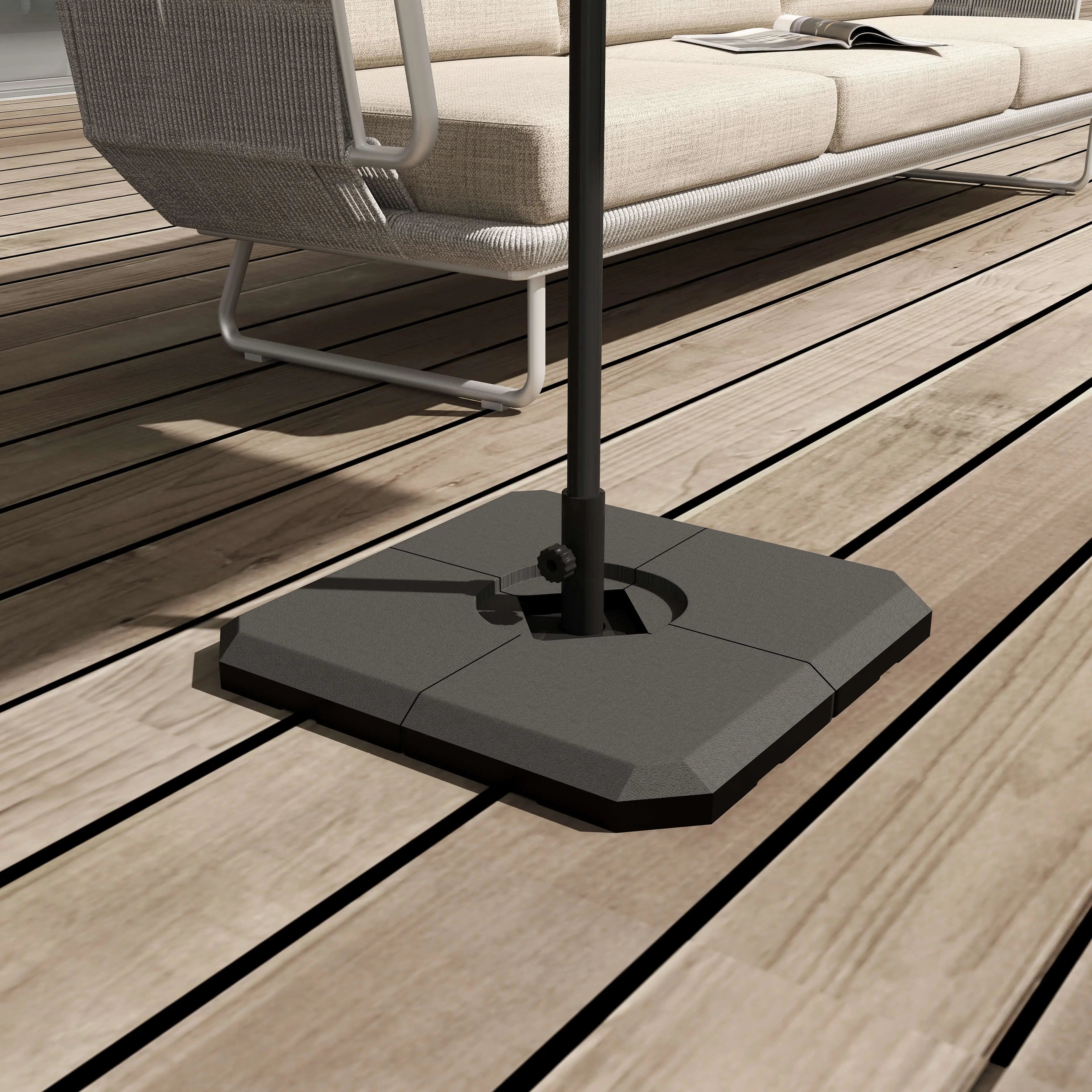 4Pcs Cantilever Umbrella Stand, Fill w/ Sand or Water, Black Umbrella Bases at Gallery Canada