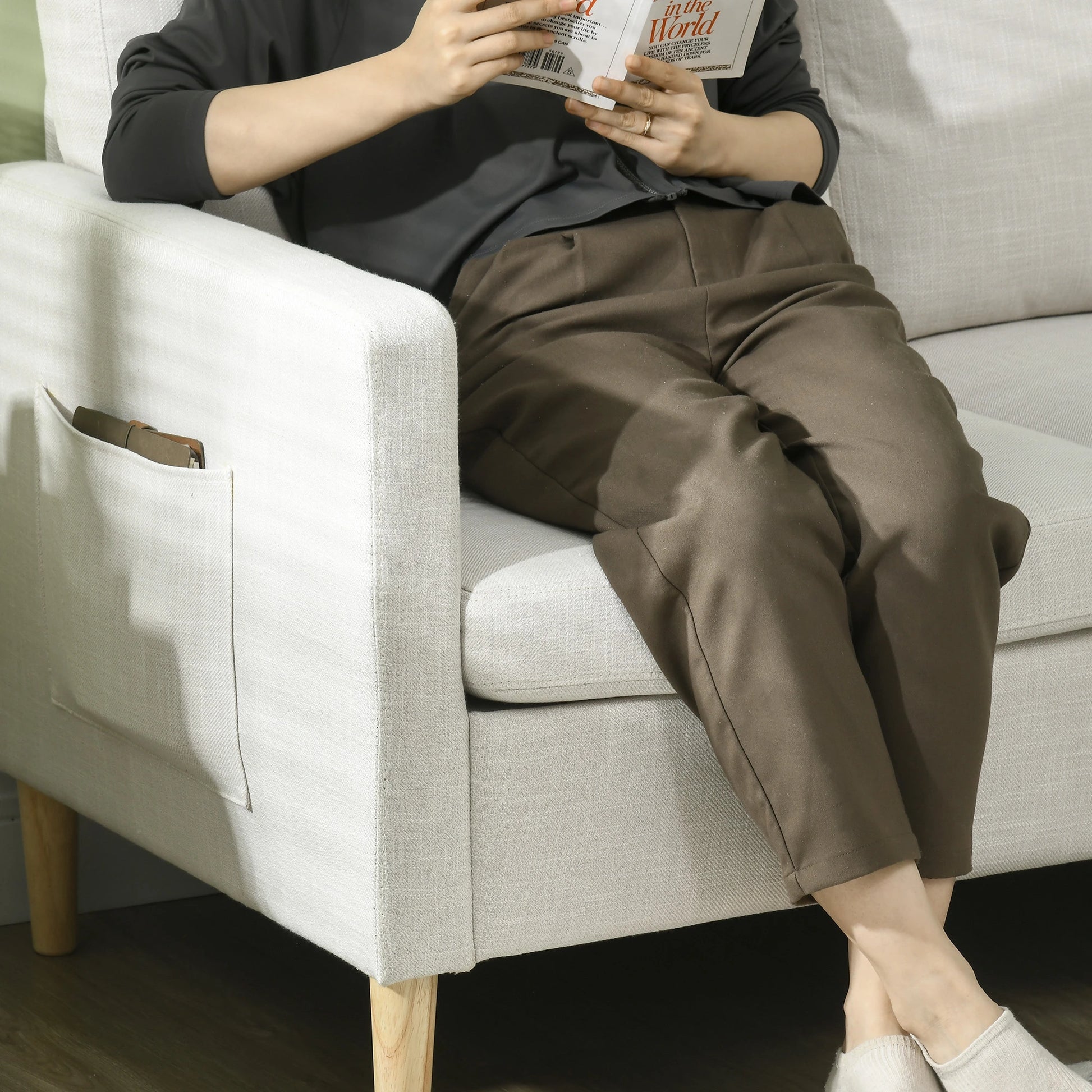 56" 2 Seat Sofa, Modern Love Seat, Upholstered Couch, White 2-Seater Sofas at Gallery Canada