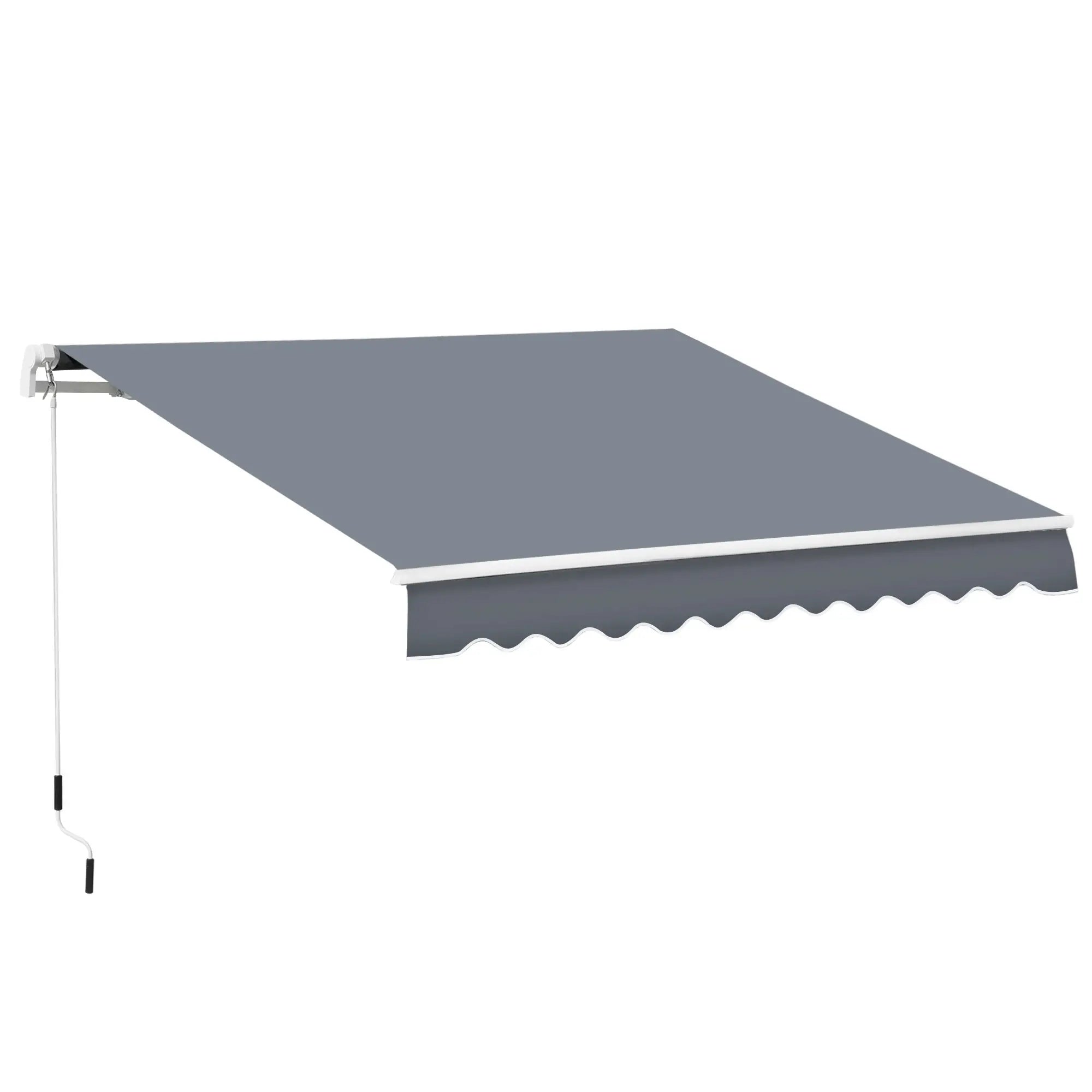 10' x 8' Retractable Awning, Sunshade Canopy for Patio, Dark Grey Patio Awnings at Gallery Canada