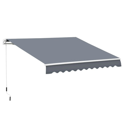 10' x 8' Retractable Awning, Sunshade Canopy for Patio, Dark Grey Patio Awnings at Gallery Canada