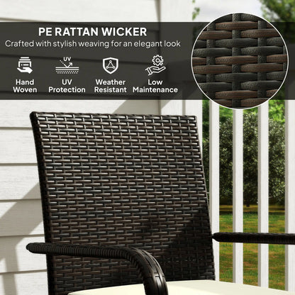 3 Piece Wicker Patio Set, Stackable Chairs, Washable Cushion, Tempered Glass Top, Brown Bistro Sets at Gallery Canada