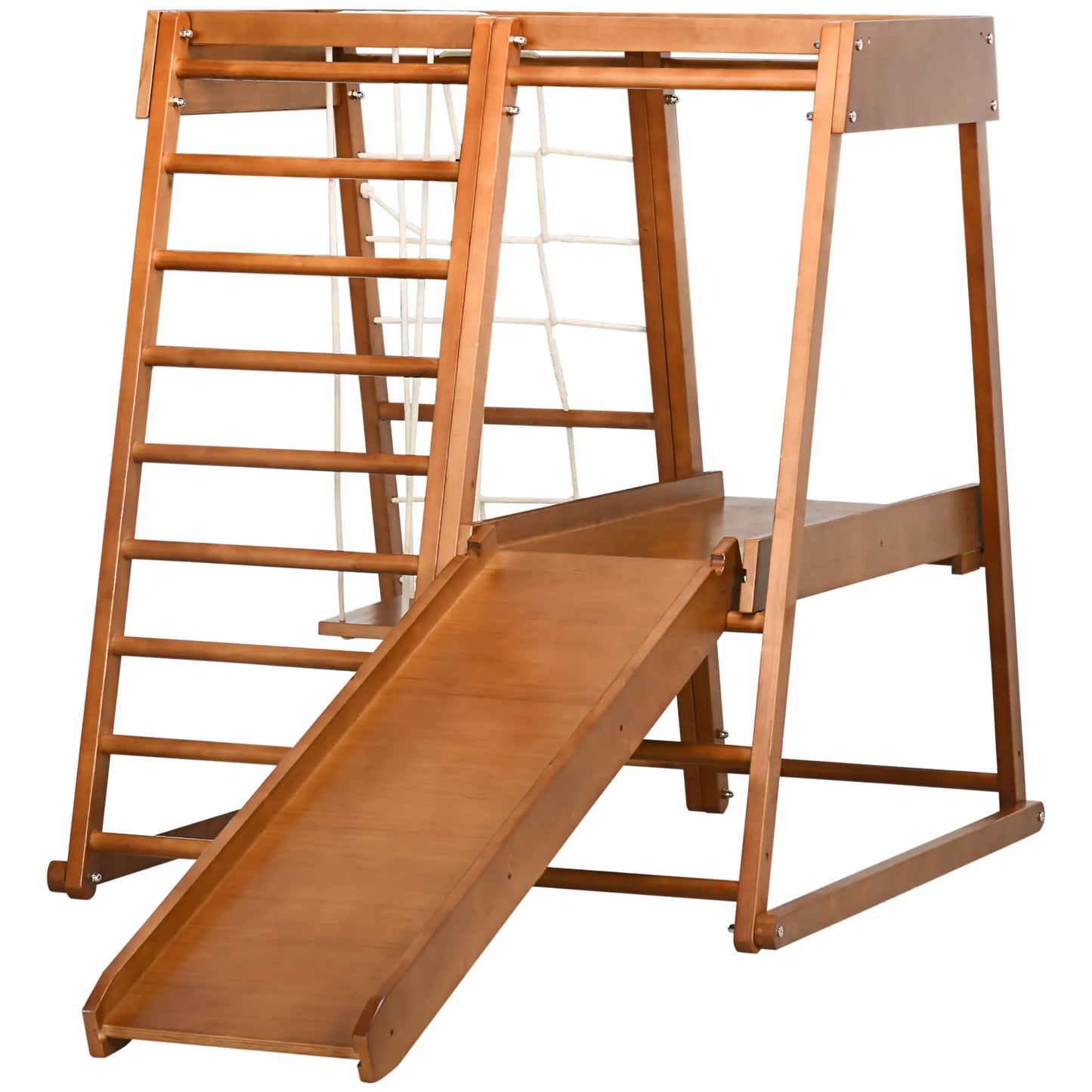 6-in-1 Kids Indoor Playground with Slide, Climbing Wall, Rope Climber, Monkey Bars, Swing, Ladder Toddler & Kids Step Stools at Gallery Canada