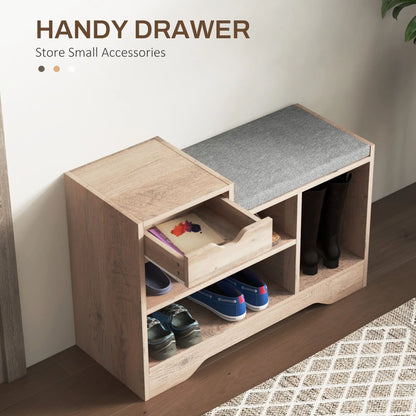 Upholstered Shoe Storage Bench, Seat, Drawer, 3 Shelves, Grey Shoe Storage Cabinets & Racks at Gallery Canada