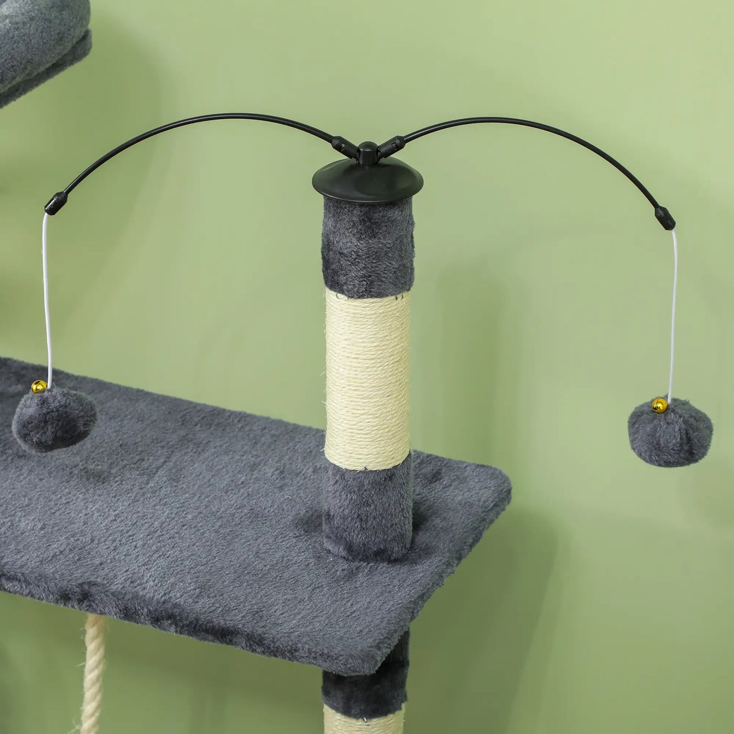 53" Cat Tree, Scratching Posts, Condo, Beds, Platforms, Toy Balls, Dark Grey Cat Towers at Gallery Canada