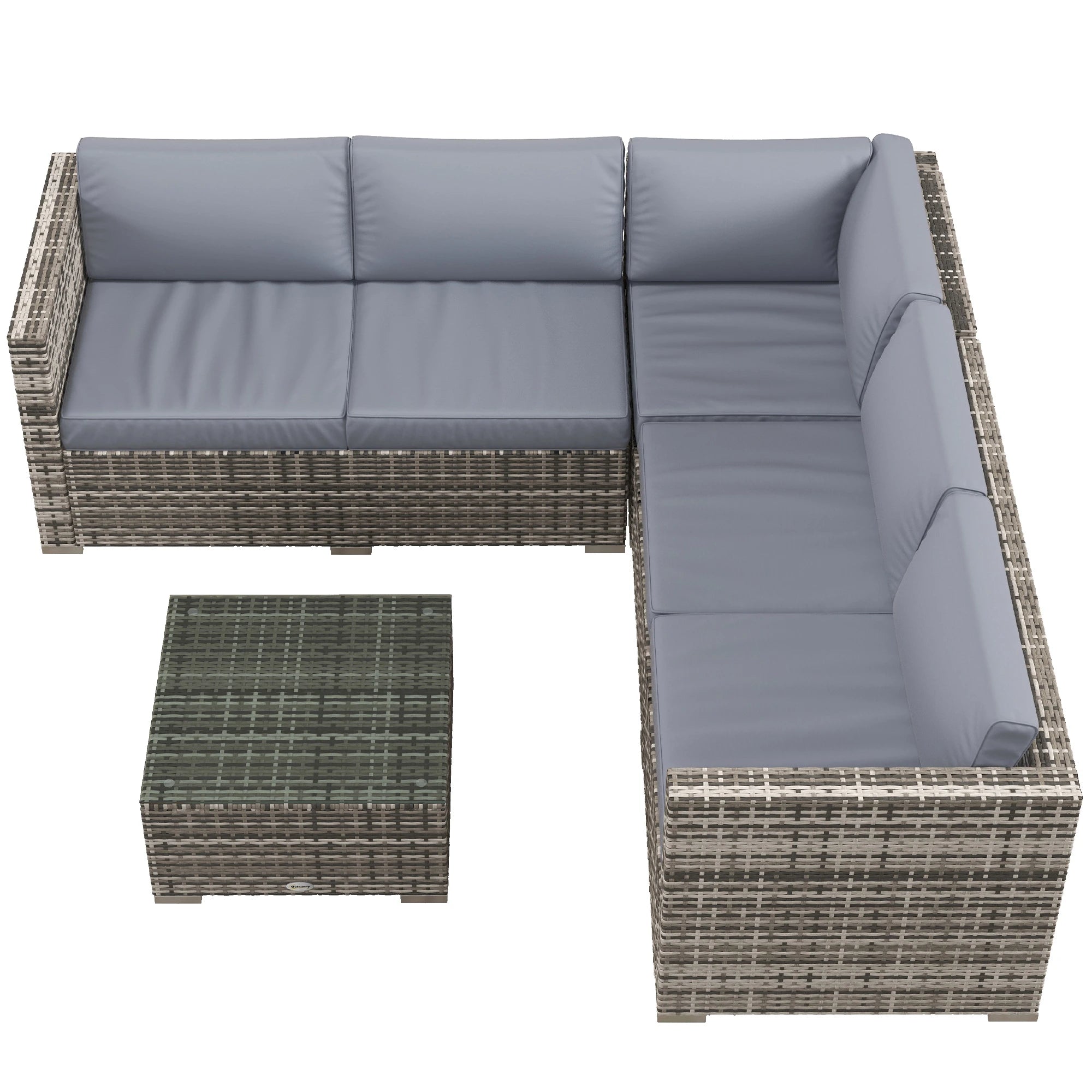 4-Piece Rattan Wicker Outdoor Furniture Set, Grey Patio Furniture Sets Grey at Gallery Canada