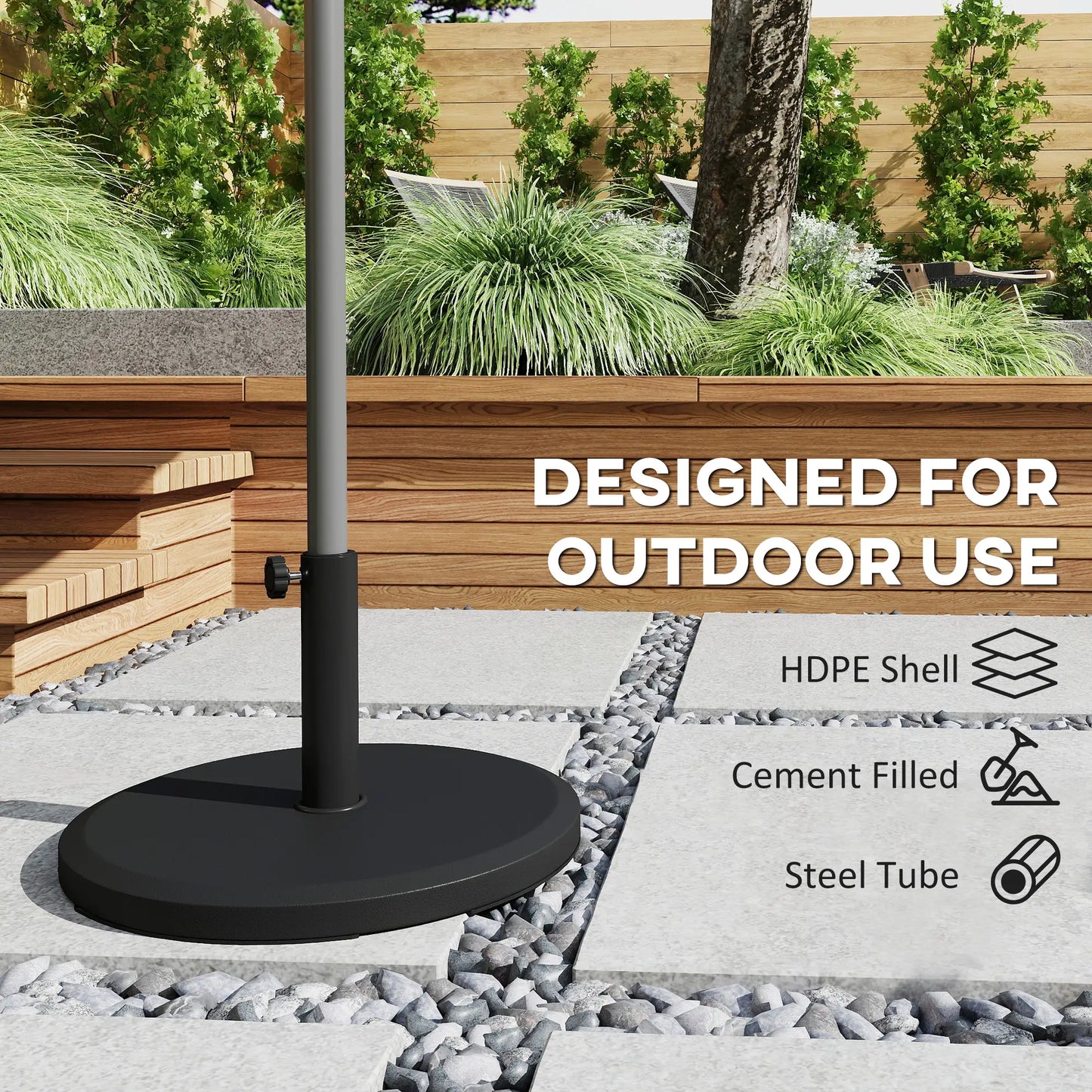 29 lbs Cement Patio Umbrella Base, 19" Heavy Duty Parasol Stand Holder Umbrella Bases at Gallery Canada