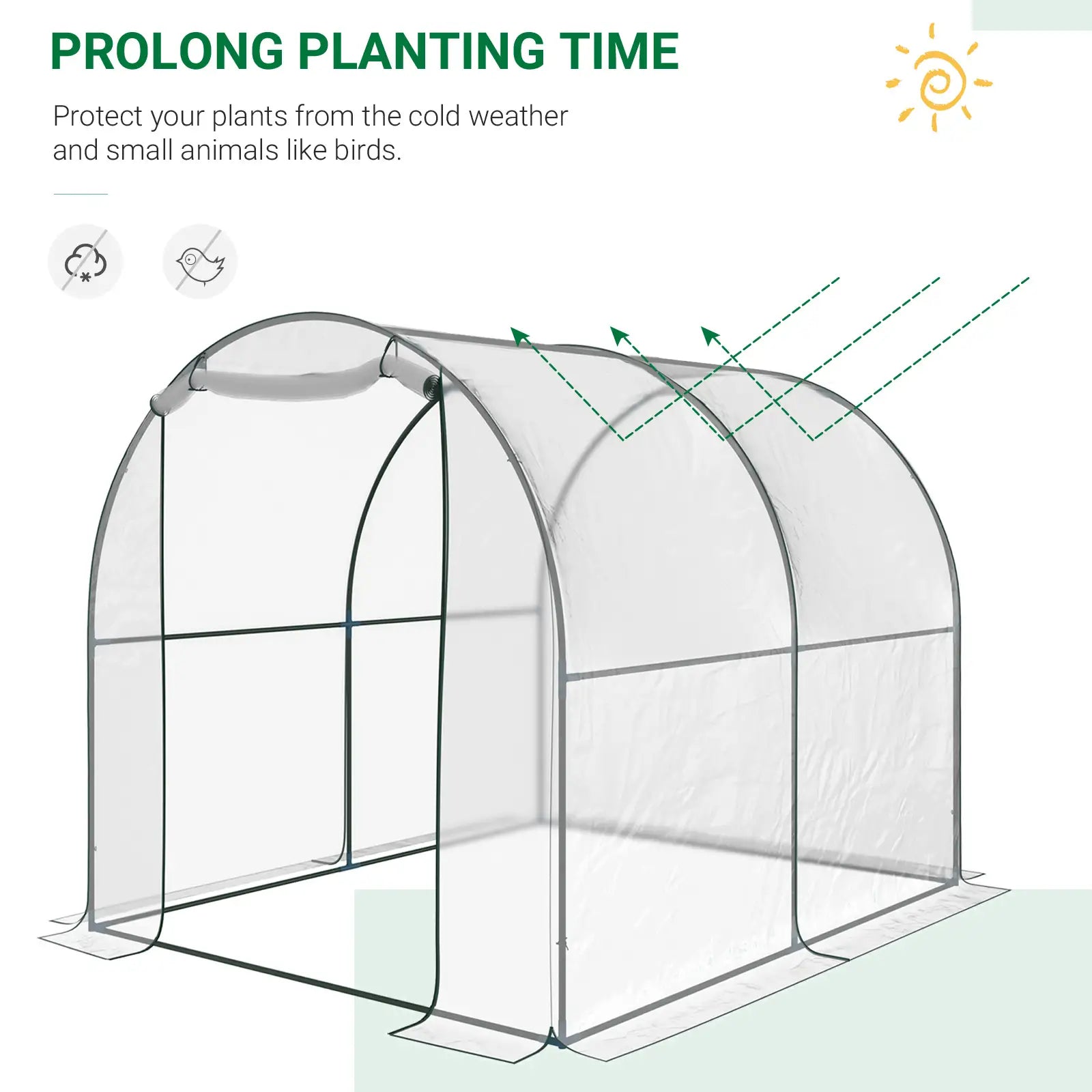 6.6' x 8.2' x 6.6' Dome Tunnel Greenhouse, Transparent Tunnel Greenhouses at Gallery Canada