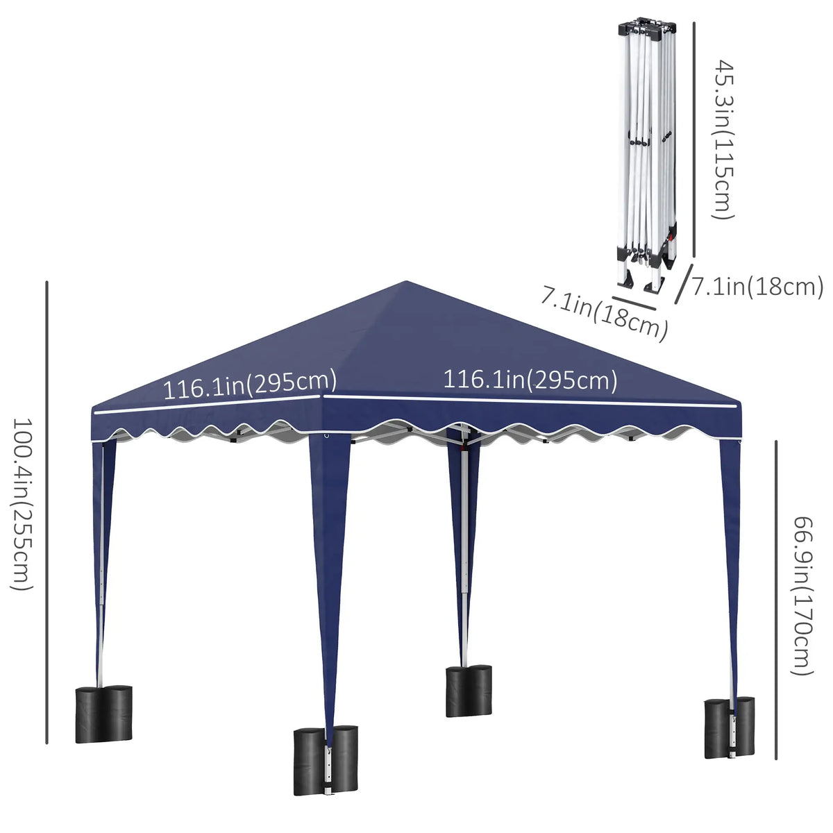 10' x 10' Pop Up Canopy Tent with Sand Bags, Blue Pop Up Canopies at Gallery Canada