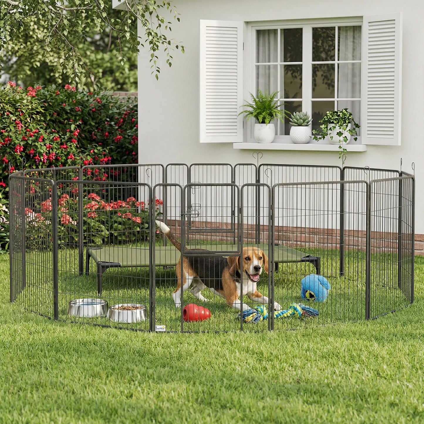 Dog Pen With Gate, 12 Panels Puppy Playpen, 39"H Houses, Kennels & Pens at Gallery Canada