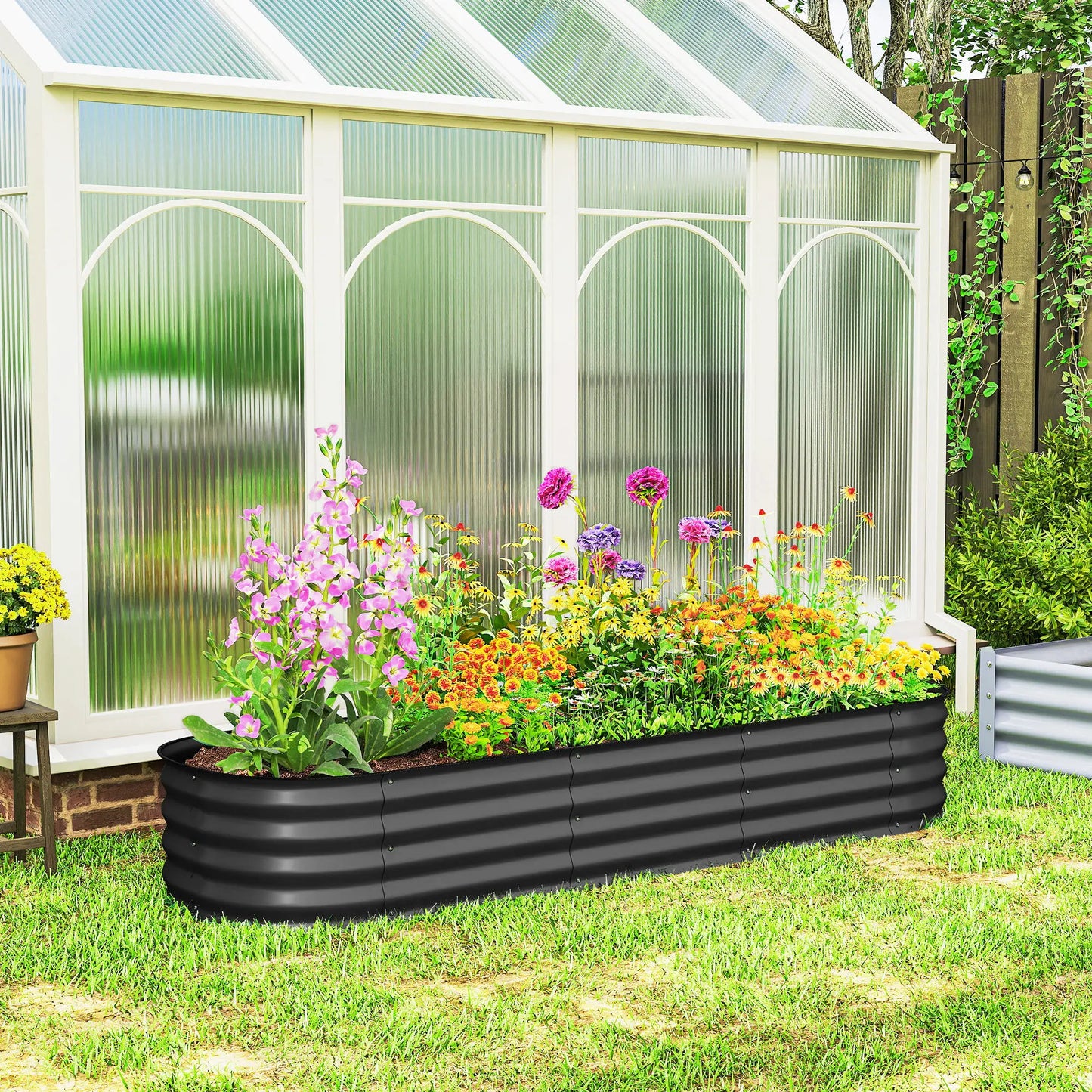 6.4 x 2 x 1ft Galvanized Raised Garden Bed, Metal Planter Box, Dark Grey Raised Garden Beds at Gallery Canada