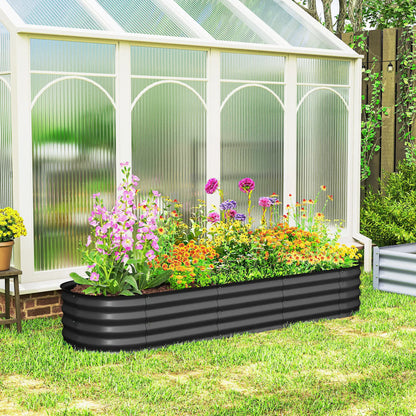 6.4 x 2 x 1ft Galvanized Raised Garden Bed, Metal Planter Box, Dark Grey Raised Garden Beds at Gallery Canada