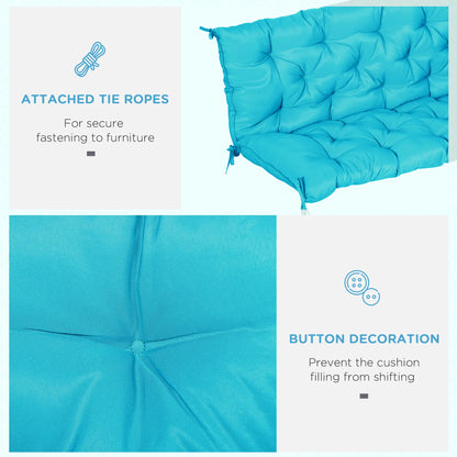 Porch Swing Cushion, Garden Bench Cushion with Backrest, Non-Slip 3-Seater, 59.1" x 38.6", Turquoise Patio Chair Cushions at Gallery Canada