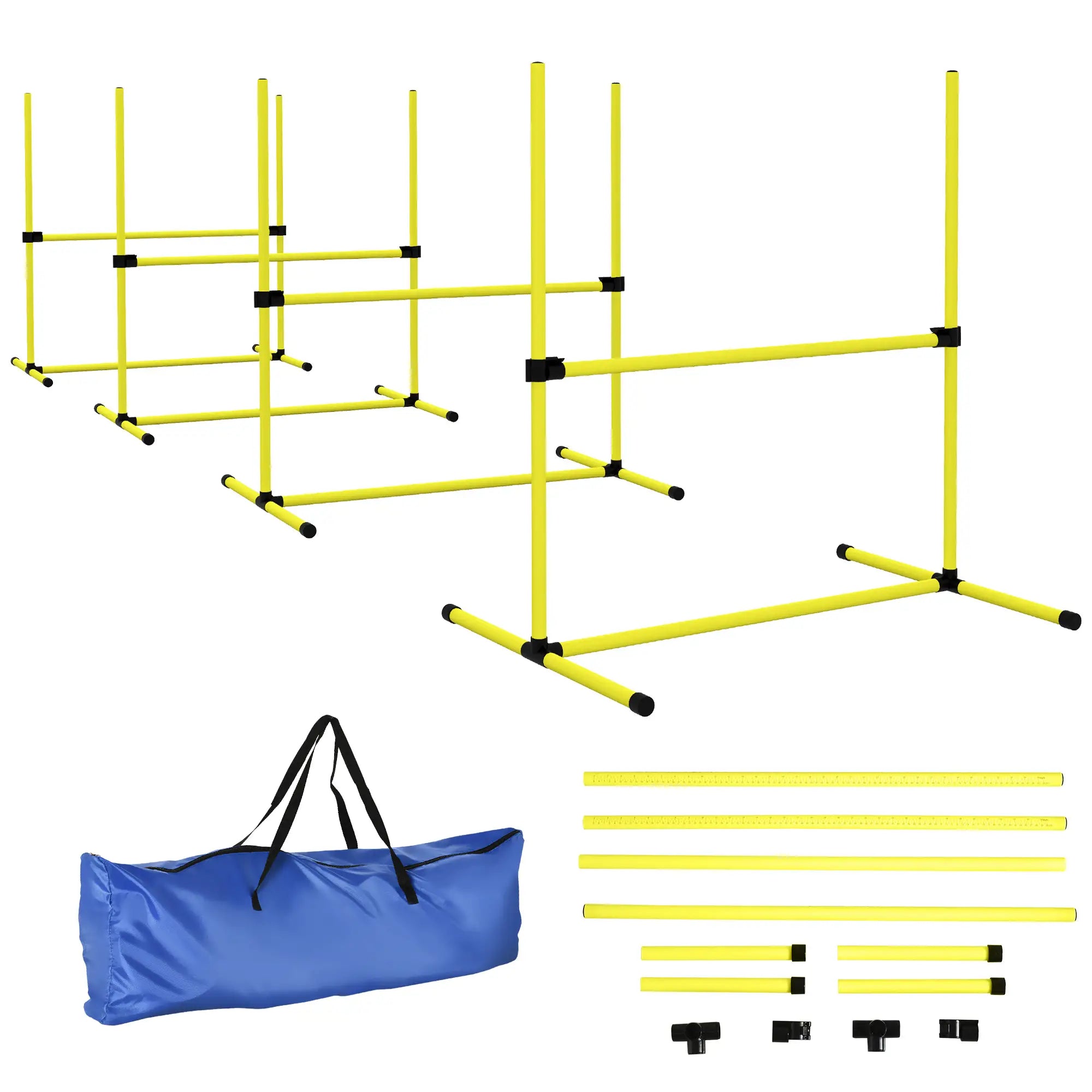 Set of 4 Dog Agility Training Jump Bars, Adjustable, Yellow Dog Agility Training Equipment at Gallery Canada