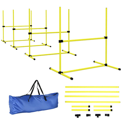 Set of 4 Dog Agility Training Jump Bars, Adjustable, Yellow Dog Agility Training Equipment at Gallery Canada