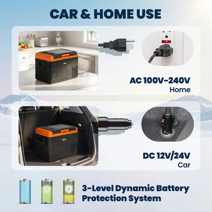32 Quart Car Fridge, Portable Freezer, Electric Cooler Box, 12/24V DC, 100-240V AC Car Coolers at Gallery Canada