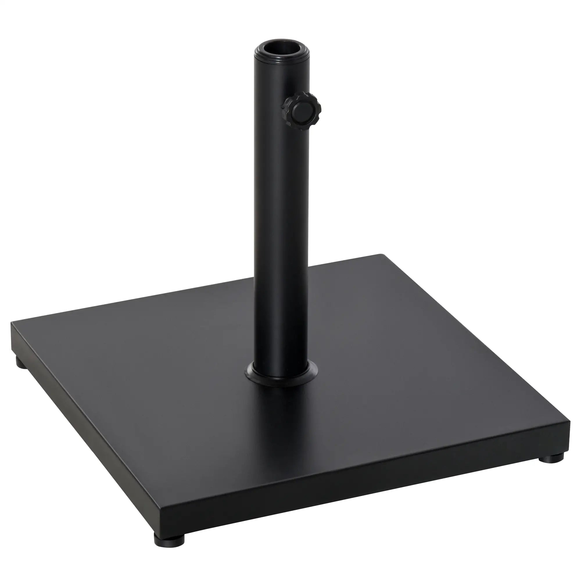 40 lbs Steel Square Parasol Stand Base, Adjustable Knob, Black Umbrella Bases at Gallery Canada