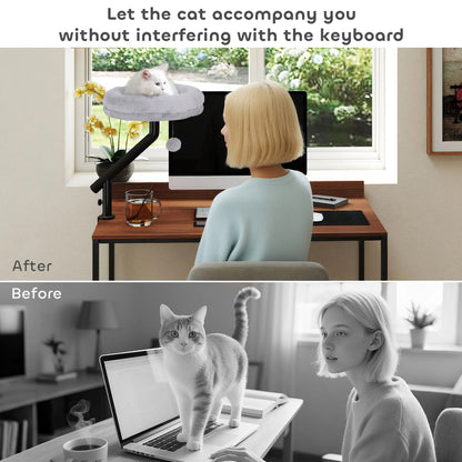 Cat Desk Bed, 360° Rotatable, Adjustable Height, Home Office Work Cat Houses at Gallery Canada