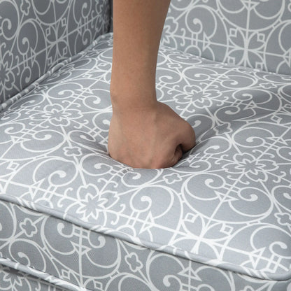 Upholstered Accent Chair, Soft Linen Fabric, Rolled Armrest, Grey Single Sofas at Gallery Canada