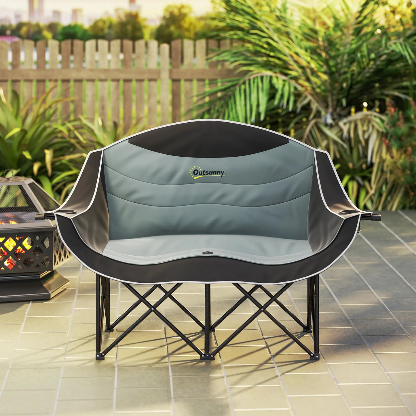 Double Camping Chair, Portable With Cup Holders, Carry Bag, 551 lbs, Black Picnic Tables & Camping Chairs at Gallery Canada