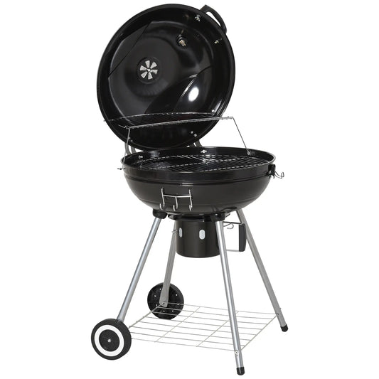 Portable Kettle Charcoal Grill, Outdoor BBQ Barbecue Charcoal BBQ Grils Silver and Black at Gallery Canada