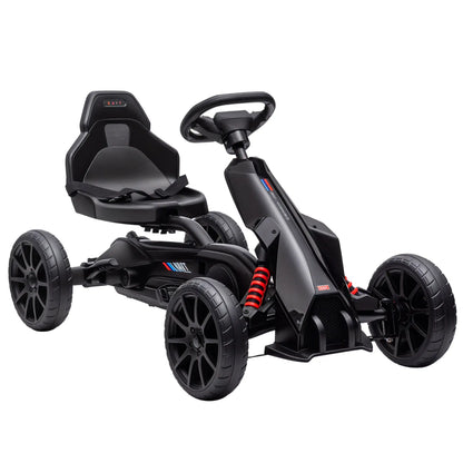Adjustable Seat Go Kart, Forward Backward Handbrake, Shock Absorption, Black Pedal Go Karts for Kids at Gallery Canada