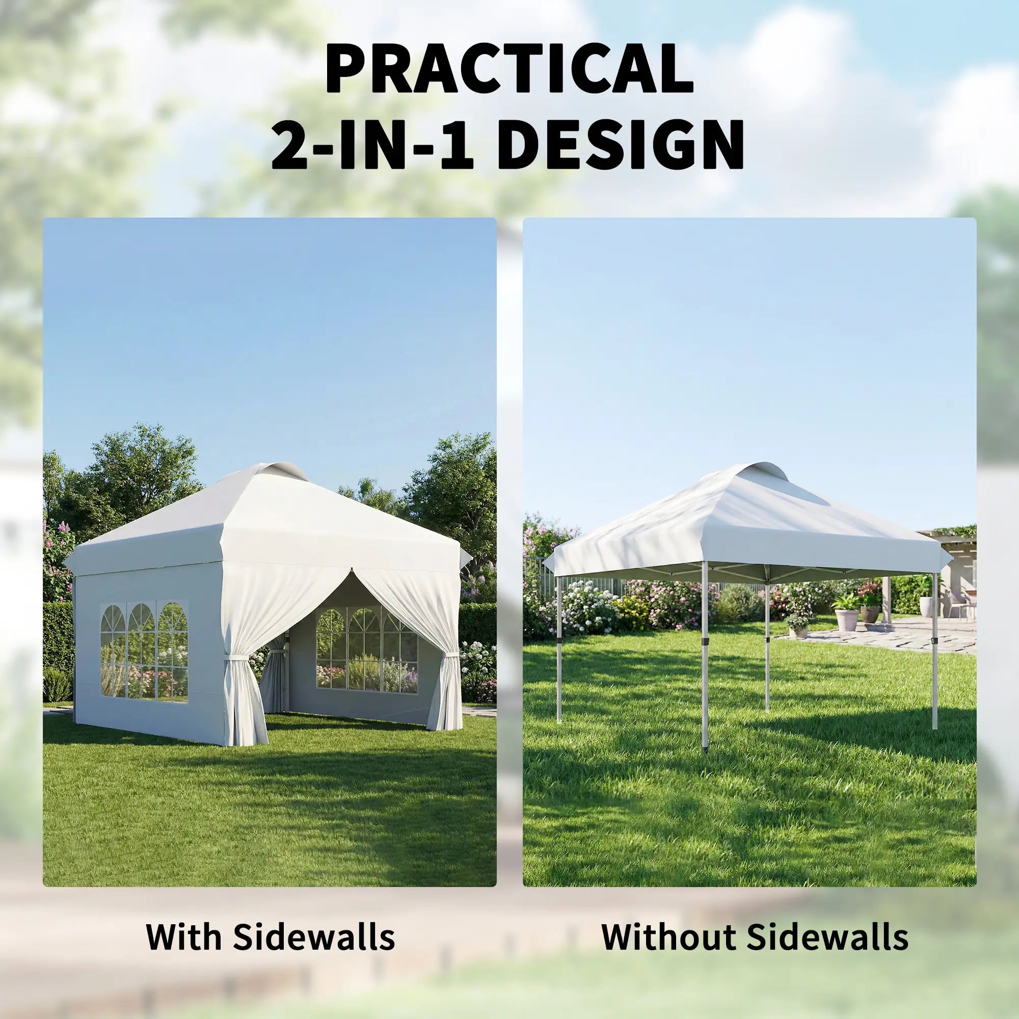 10' x 10' Pop Up Canopy Tent, Instant Sun Shelter, White Pop Up Canopies at Gallery Canada