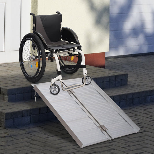 3ft Wheelchair Ramp Foldable Portable Scooter Mobility Easy Access Carrier Ramp with Carrying Handle Aluminum Alloy - Gallery Canada