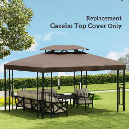 13' x 10' Gazebo Replacement Canopy, 2 Tier Top, UV Cover, Top Only, Brown Gazebo Canopy Replacement at Gallery Canada