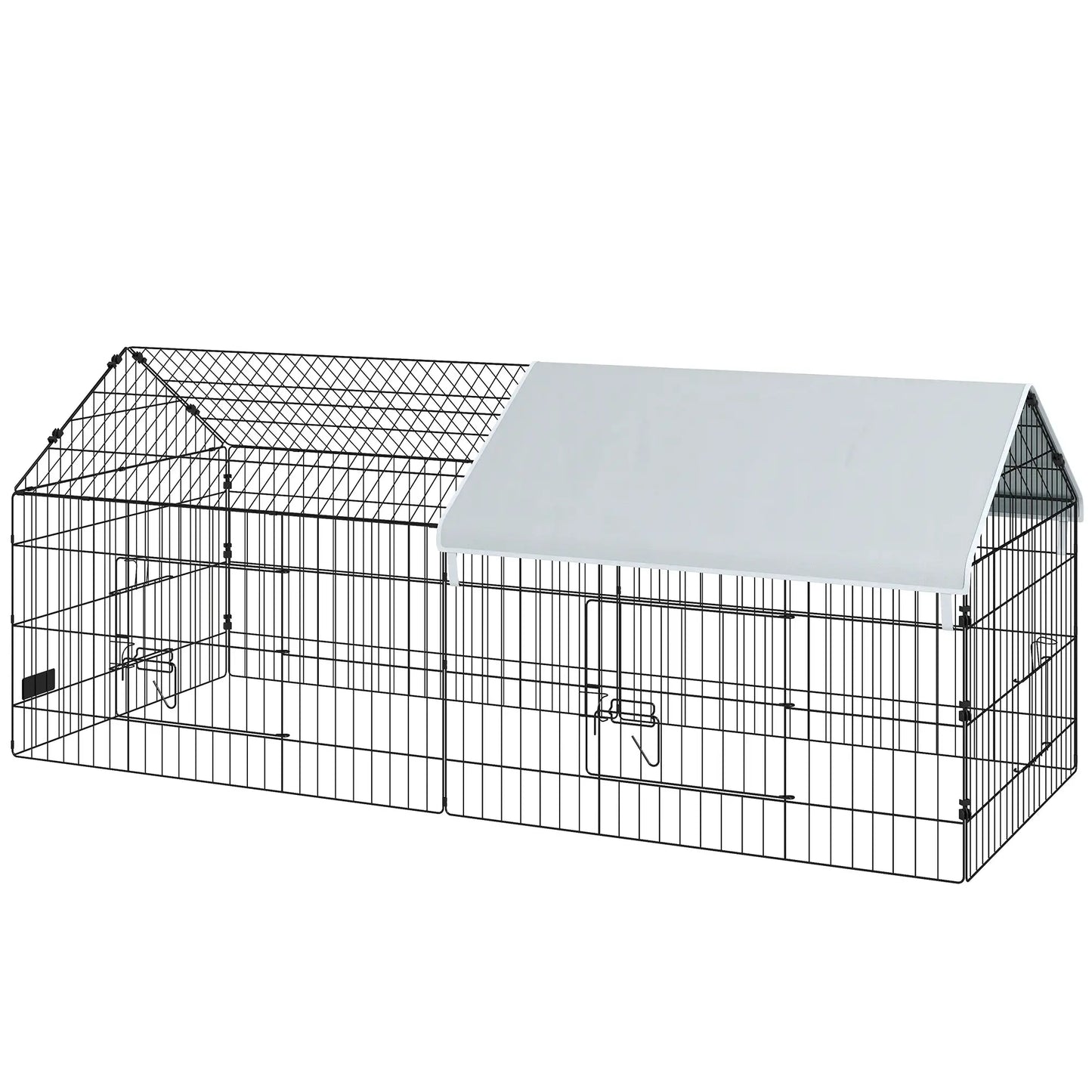 Cage pour petits animaux "73" avec toit, usage intérieur/extérieur, argenté
