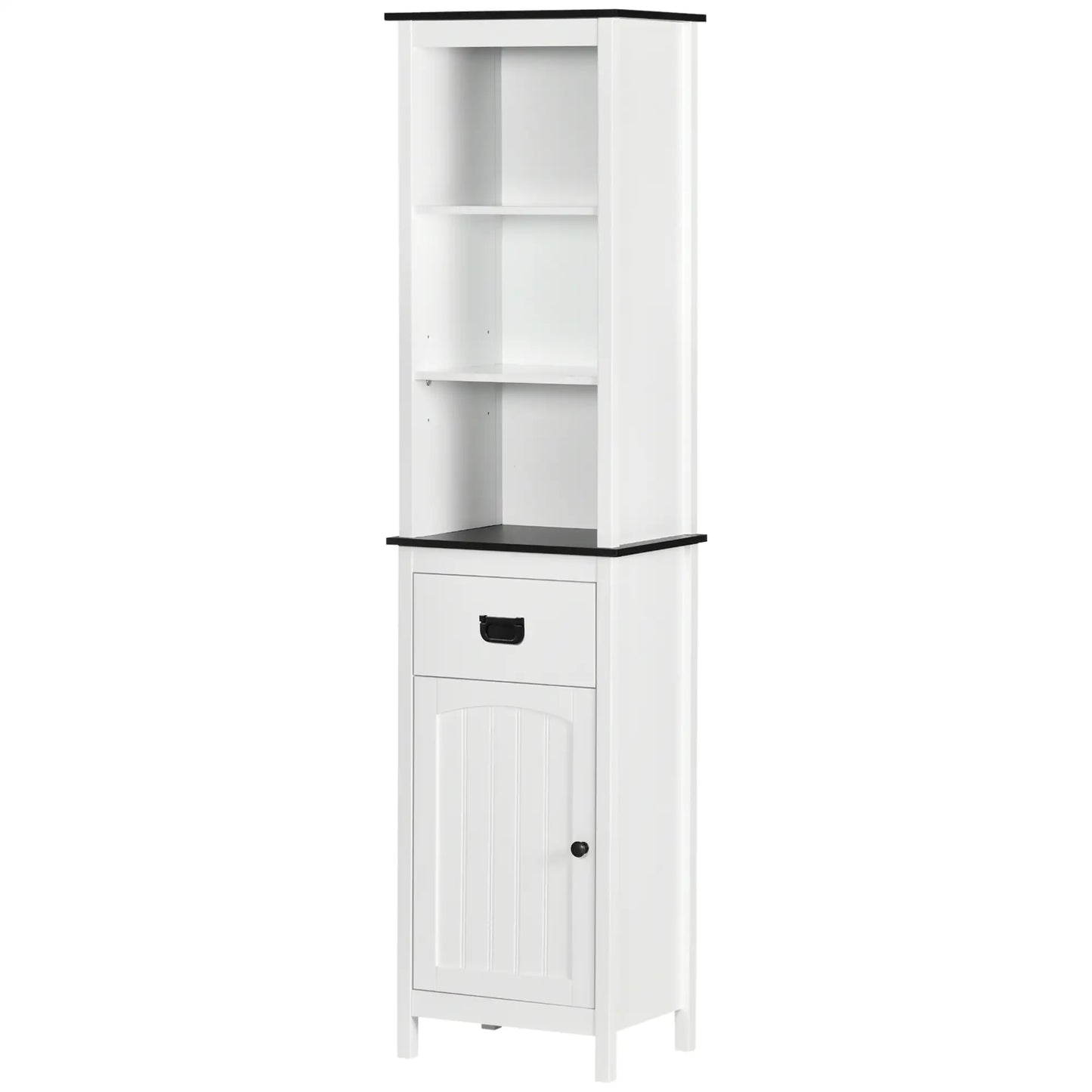 Tall Bathroom Storage Cabinet, Floor Standing with Drawer, Adjustable Shelf, White Bathroom Cabinets at Gallery Canada